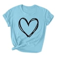 thumbnail image 2 of Ayolanni Summer Shirts for Women Crew Neck Short Sleeve Casual Shirts Fashion Heart Print Plus Size Tees Women's Basic T-Shirts, 2 of 3