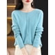 thumbnail image 3 of Addonee Women 100% Merino Wool Sweater Cashmere O-neck Cardigan Raglan Sleeve Classical Knitwear Solid Fashion Basic Clothing, 3 of 5