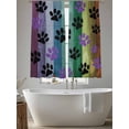 thumbnail image 5 of Colorful Dog Sheer Curtains for Living Room Bedroom, Light-filtering Sheer Curtain, Paw Prints on The Board Rod Pocket Voile Window Treatment Drapes, 52’’Wx72’’L, 2 Panels Set, 5 of 7