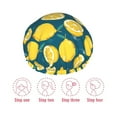 thumbnail image 6 of KLL Lemon Pattern Shower Cap & Bath Cap for Women,Reversible Oversized Waterproof Shower Caps for all Hair Lengths,Elastic Reusable Bathing Hair Cap, 6 of 7
