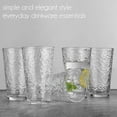 thumbnail image 4 of 16 oz Drinking Glasses, Set of 6 Hammered Glass Cups, Clear Heavy Base Stemmed Highball Water Glasses for Beer, Iced Coffee Cups, Cocktail Glasses, Wine, Iced Tea, Dishwasher Safe, 4 of 8