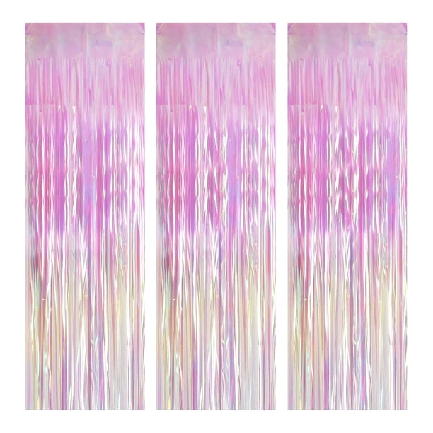Agregue un toque de glamour a su fiesta con nuestras decoraciones para despedidas de soltera, que se pueden cortar a la longitud deseada para un uso versátil. La cortina metálica transparente
