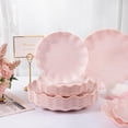 thumbnail image 3 of LIYH - 24 platos rosados reutilizables, de pl&aacute;stico rosado, duradero y apto para lavaplatos, plato de baby shower, platos ondulados de pl&aacute;stico ligero para bodas, fiestas, cumple, 3 of 9
