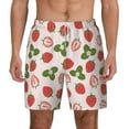 thumbnail image 3 of Uemuo Strawberries And Leaf Pattern Mens Swim Trunks Quick Dry Board Shorts with Mesh Lining, Stretch Beach Shorts Quick Dry No-Chafing Board Shorts-3X-Large, 3 of 9