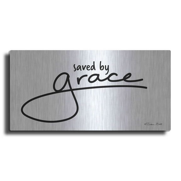 Luxe Metal Art 'Save' by Grace' by Susan Ball, Metal Wall Art, 24"x12"