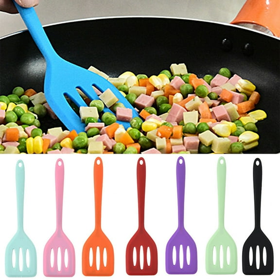 Zhaomeidaxi Silicone Turner Spatula Slotted Spatula Heat Resistant Rubber Spatula Non-Stick Kitchen Utensil for Cooking Fish, Eggs, Pancakes