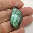 thumbnail image 6 of Labradorite Sterling Silver Drop Pendant | 2" Long | Blue Green |, 6 of 9