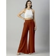 thumbnail image 4 of Moomaya Womens Solid Palazzo Pants, High Waist Ankle Length Wide Leg Trousers, 4 of 9