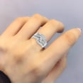 thumbnail image 3 of 3Pcs/Set Finger Bands Shining Geometric Electroplating Western Style Hypoallergenic Decorate Jewelry Artificial Diamond Zircon Party Rings for Party, 3 of 8
