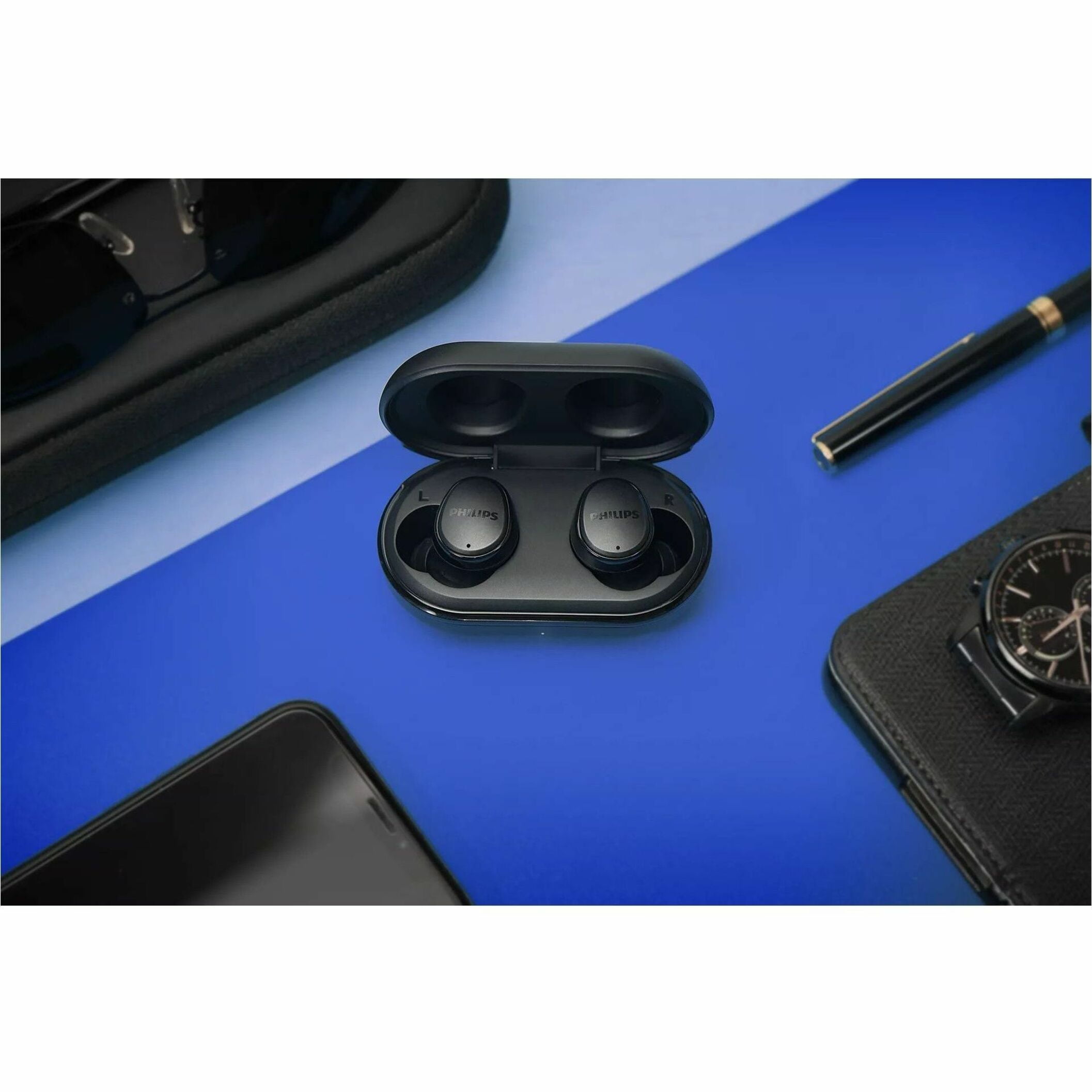 Philips T4556 True Wireless Headphones, Active Noise Canceling, IPX4 Water Resistant, Black