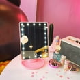 thumbnail image 3 of Mirrors,Illuminated Vanity Mirror, 22 Led Lights Touch Screen Lighted Makeup Table Mirror, Pink, 3 of 5