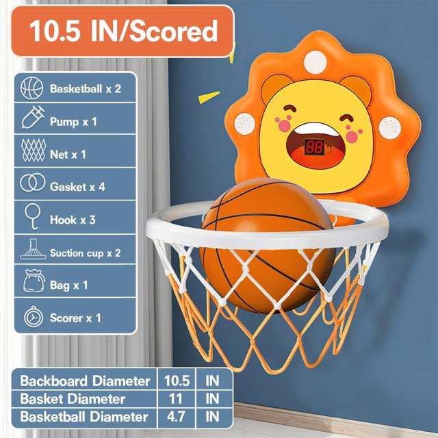 1Set Toddler Indoor Mini Basketball Hoop Toys, Adjustable Height, Space Saving, Christmas Birthday Gift, Toddler Boys Toys