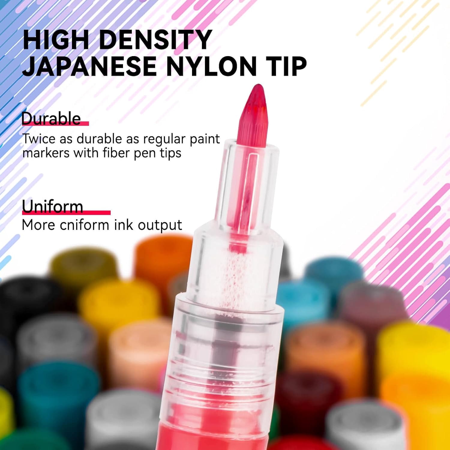 18 Color Extra Fine Tip Paint Pens - Premium Acrylic Paint Markers for Rock Painting, Canvas, Wood, Glass, Ceramic, Fabric