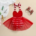 thumbnail image 6 of Douhoow Christmas Baby Girls Romper Infant Sequined Patchwork Sleeveless Ruffles Tutu Jumpsuit, 6 of 9