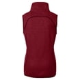 thumbnail image 3 of Women's Cutter & Buck  Heather Red Colorado Rapids  Mainsail Sweater-Knit Full-Zip Asymmetrical Vest, 3 of 3