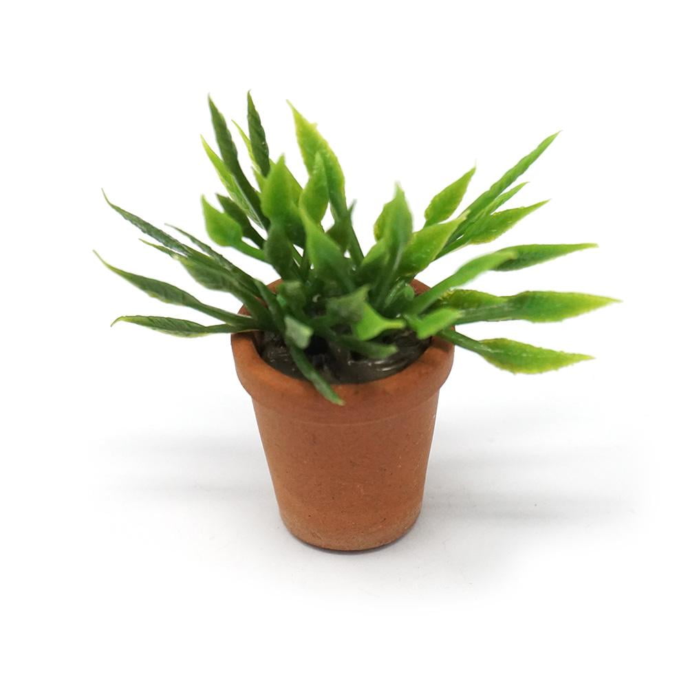 Miniature House Plant Figurine, Green, 11/2Inch