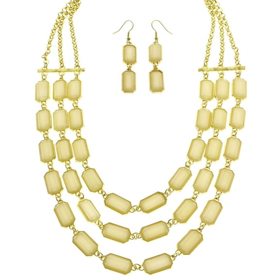Mi Amore Necklace-Earring-Set Yellow/Gold-Tone