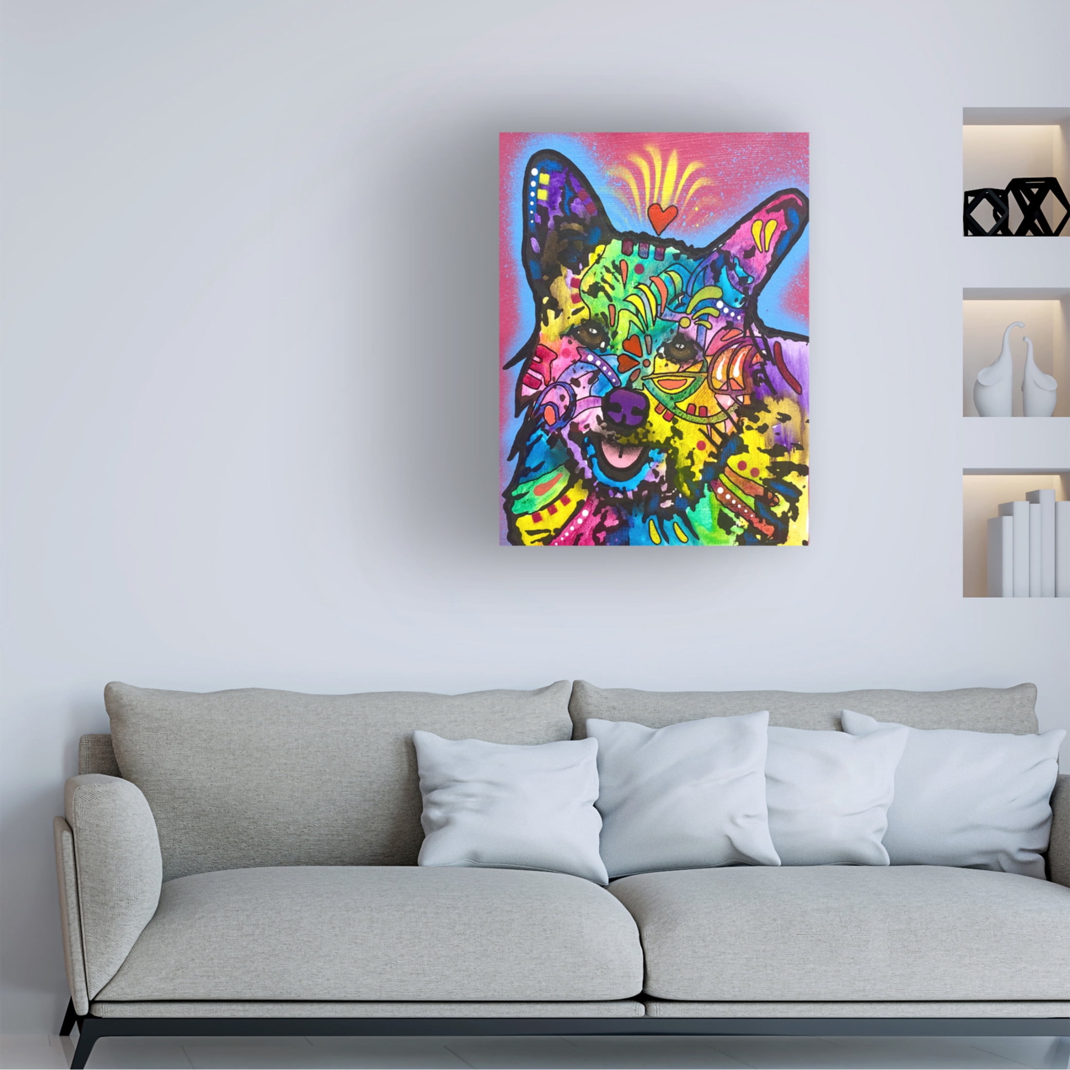 Canvas Wall Art - Dean Russo 'Always Down For Snuggle Town' Wall Art for Living Room, Bedroom, or Office Décor by Trademark Fine Art - 24 x 32 Inches