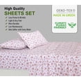 thumbnail image 5 of RUVANTI 100% Cotton Sheets – Queen Size Percale Bedding, Cooling & Breathable Floral Design, Durable with a Crisp, Soft & Comfortable Feel, 16" Deep Pocket, 4-Piece Set, Bouquet, 5 of 7