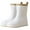 Beige, variant on XIMIN Women's Mid-Calf Lightweight Rain Boots for Outdoor Garden Waterproof Comfort Anti-Slip Short Rainboots Soft Cushioned Heeled Rain Shoes