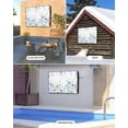 thumbnail image 2 of Outdoor TV Cover 70 to 75 Inch Weatherproof, Blue Floral Hydrangeas Waterproof TV Screen Protector for Outside Decor with Zipper and Pocket 68"L x 42"H , Rustic Green Leaves White, 2 of 7