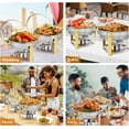 thumbnail image 2 of Ktaxon 6 Pack Chafing Dish for Buffet with Glass Lid & Lid Holder, 5 Quart Stainless Steel Buffet Set, Round Chafers and Warmers Sets for Party, Catering, Wedding, Banquet, Graduation, 2 of 8