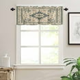 thumbnail image 2 of Boho Green Beige Kitchen Valances for Windows 42x12 Inch Kitchen Curtains Valances Rod Pocket Ethnic Southwestern Retro Geometric Bathroom Window Valances for Window Treatment Decor, 2 of 6