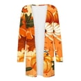 thumbnail image 4 of WFJCJPAF 2024 New Halloween Clearance! Halloween Sweaters for Women,Fashion Women's Casual Long Sleeve Print Pocket Ladies Tops Blouse Cardigan - Orange L, 4 of 5