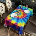 thumbnail image 2 of Colorful Rainbow Tie Dye Spiral Pattern Rectangle Tablecloth 60"x120",Waterproof Polyester Rectangle Table Cloth, Wipeable Spillproof Polyester Tablecloth for Dining, Camping, Indoor and Outdoor, 2 of 6
