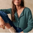 thumbnail image 5 of New autumn/winter women's simple cardigan sweater, button-down round neck, solid color knitwear, 5 of 5