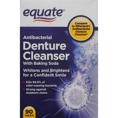 Equate Anti-Bacterial Denture Cleanser, 90 Ct