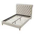 thumbnail image 6 of Rustic Manor Selina Tufted Linen Twin Size Bed Frame, No Box Spring Needed, Beige, 6 of 9