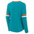 thumbnail image 3 of Women's Fanatics Aqua Miami Dolphins Won and Done Lace-Up Long Sleeve Fashion Top, 3 of 3