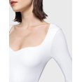 thumbnail image 3 of Dycnvjo Women'S Long Sleeve T Shirts Sweetheart Neck - Slim Fit Going Out Tops Basic Tee Smoke Cloud Pro Collection White L, 3 of 4