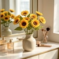 thumbnail image 5 of MMJ Artificial Flowers Sunflower Silk Bouquet Faux Yellow Bloom Stem for Living Room Office Floor Vase Farmhouse Decor, 5 of 6