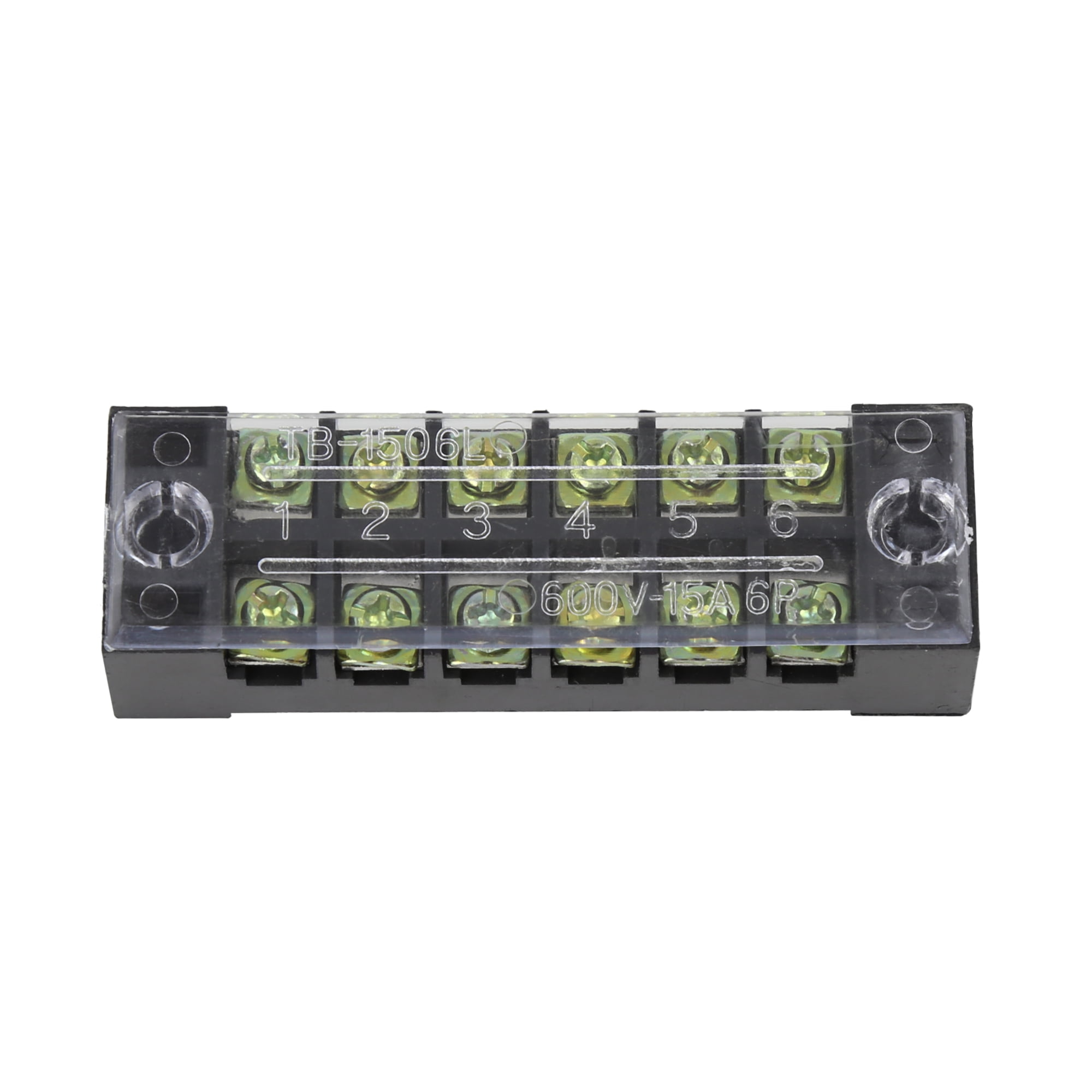 Unique Bargains 6 Positions Dual Row Screw Terminal Strip 600V 15A Terminal Barrier