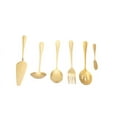 thumbnail image 2 of 6-Piece Gold Serving Flatware Silverware Set, Serving Utensil Set, Include Cake Server, Slotted Serving Spoon, Great for Family Gatherings & Daily Use, Durable & Easy to Clean(Gold,7x1"), 2 of 8