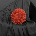 thumbnail image 6 of JWH 3D Handmade Round Decorative Wool Flower Throw Pillow Cushion 14 inch Orange, 6 of 9