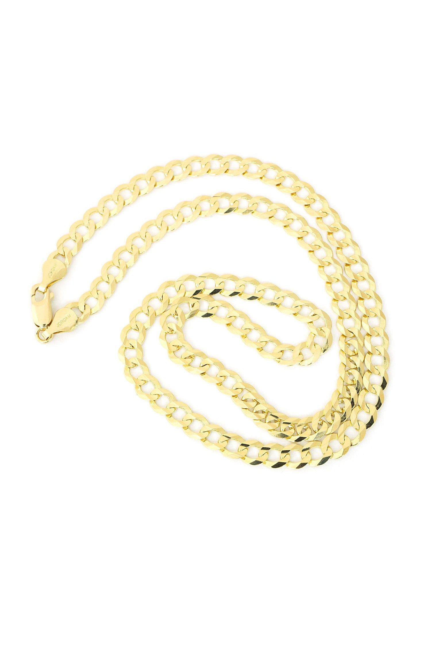 Beauniq Men's Solid 14k Yellow Gold Comfort Cuban Curb 5.7mm Chain Necklace, 20" 22" 24" 30" by