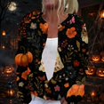 thumbnail image 2 of Halloween Sweaters for Women Novelty Halloween Party Graphic Womens Sweaters Cardigan Knit Button Up Cropped Long Sleeve Fall Winter Holiday Plus Size Cardigan Sweaters Black M, 2 of 6