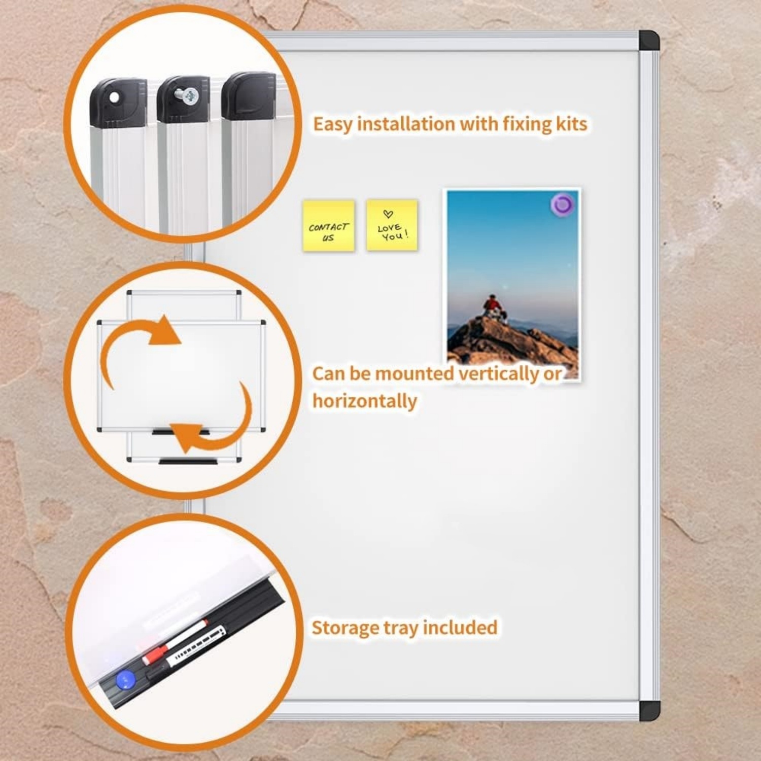 Dry Erase Board/Magnetic White Board, 48 X 32 Inches, Silver Aluminium Frame