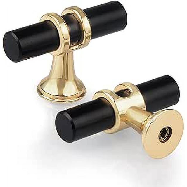 Paquete de 10 pomos de cajón en forma de T de un solo orificio, pomos de aleación de zinc con un solo orificio para puerta de gabinete con manija en T moderna para muebles de cocina, armario, dormito