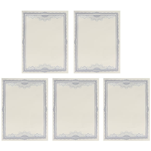 MasteelfCA 1 Set of 5Pcs Blank A4 Certificate Paper 12K Blue Border Inner Sheet Paper Core