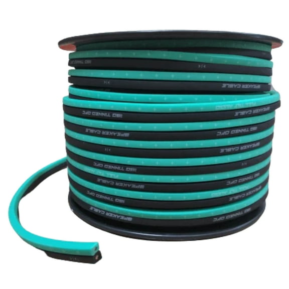 Full Tilt Audio 16GA Tinned Oxygen Free Copper Speaker Wire Teal/Black Lot (10 Foot Coil)