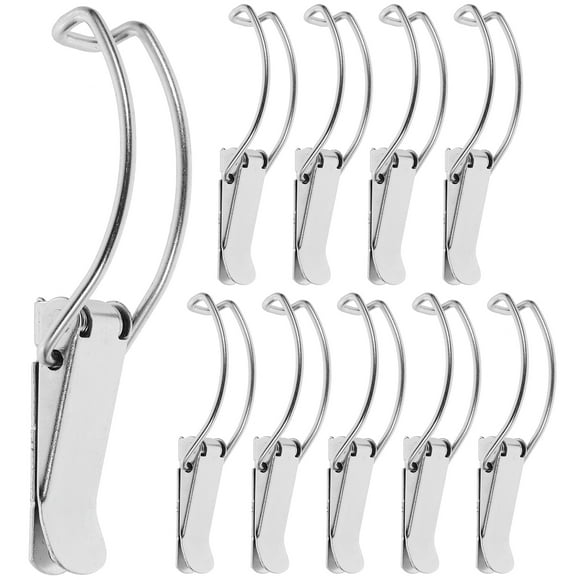 Miangastore 10pcs Stainless Steel Spring Hasp Heavy Duty Toggle Latches Multi-use Box Buckle Hinges
