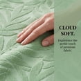 thumbnail image 3 of REGALWOVEN Decorative Embossed Leaf Hand Towels, Pure Cotton, Ultra Soft & Absorbent 28 x 16 Inch Bathroom Towel Set for Spa, Gym, Guest Room Green 2pk, 3 of 7