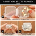 thumbnail image 2 of Trianu 50Pcs Mini Clear Jewelry Box, 1.37 x 1.37inch Earring Organizers with Hinged Lid Small Plastic Storage Box for Earrings Chains and Small Items, 2 of 10