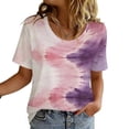 thumbnail image 5 of Tie-Dye Tops for Women Summer Short Sleeve T-shirts Colorful Plus Size Casual Graphic Tee Shirt Loose Tshirts (L, Pink), 5 of 9