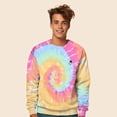 thumbnail image 4 of Dalix Astronaut Embroidered Fleece Tie Dye Wash Long Sleeve Crewneck Sweatshirt Mens in Tie Dye Rainbow S Small, 4 of 5