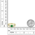 thumbnail image 4 of Gem Stone King 18K Yellow Gold Plated Silver Nano Emerald and White Moissanite 3-Stone Women Ring (1.72 Cttw, Size 5), 4 of 4